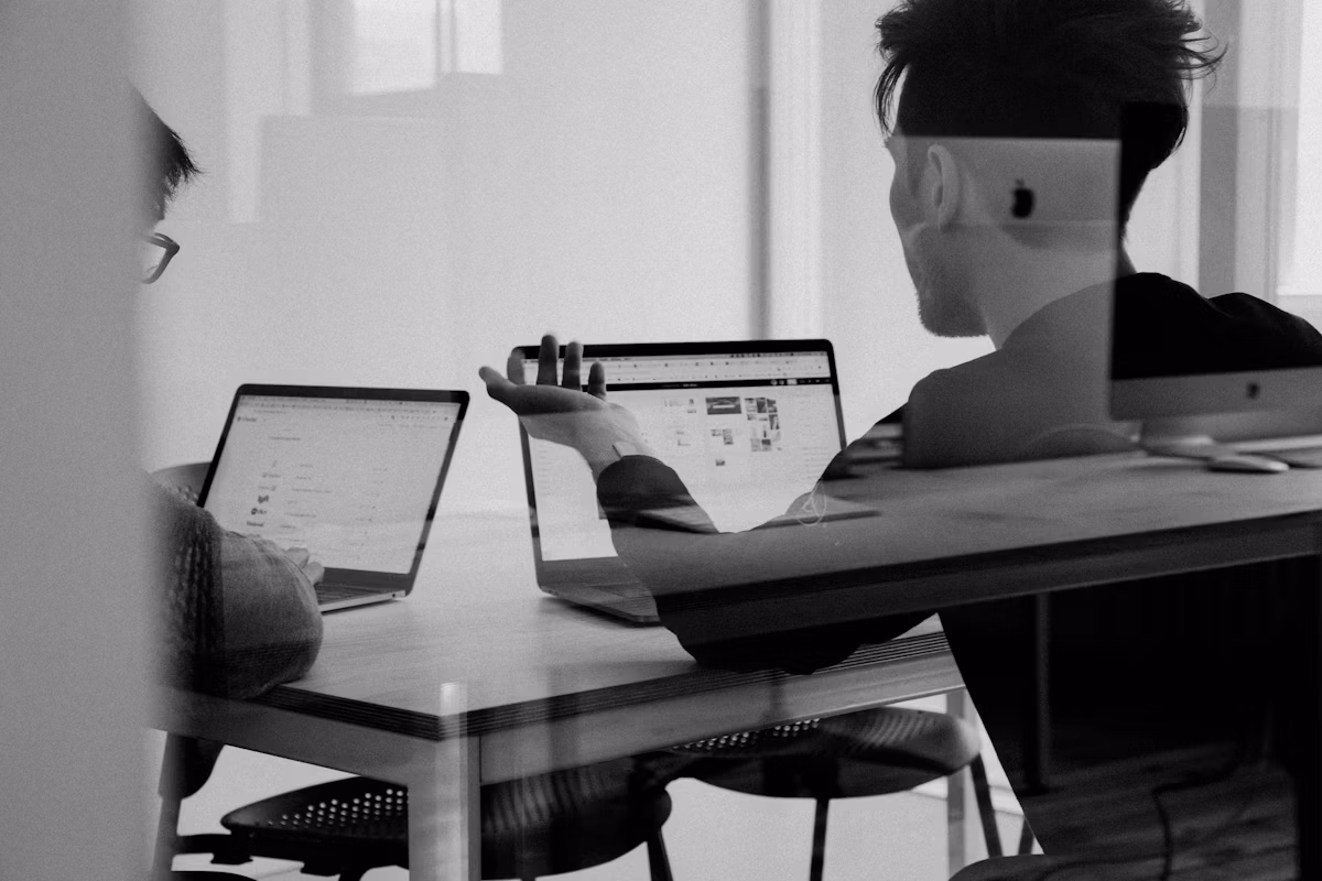 Marketing strategy session with brand and campaign materials